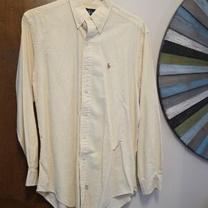 Polo by Ralph Lauren Men's Light Yellow Button Down Shirt